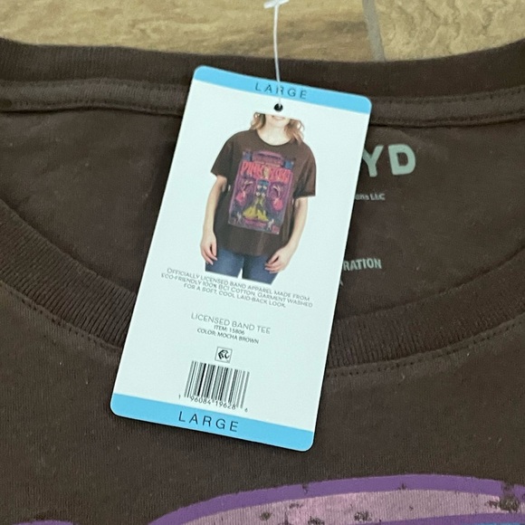 NWT Pink Floyd Brown Band Short sleeve Tee shirt women’s large - Picture 4 of 7